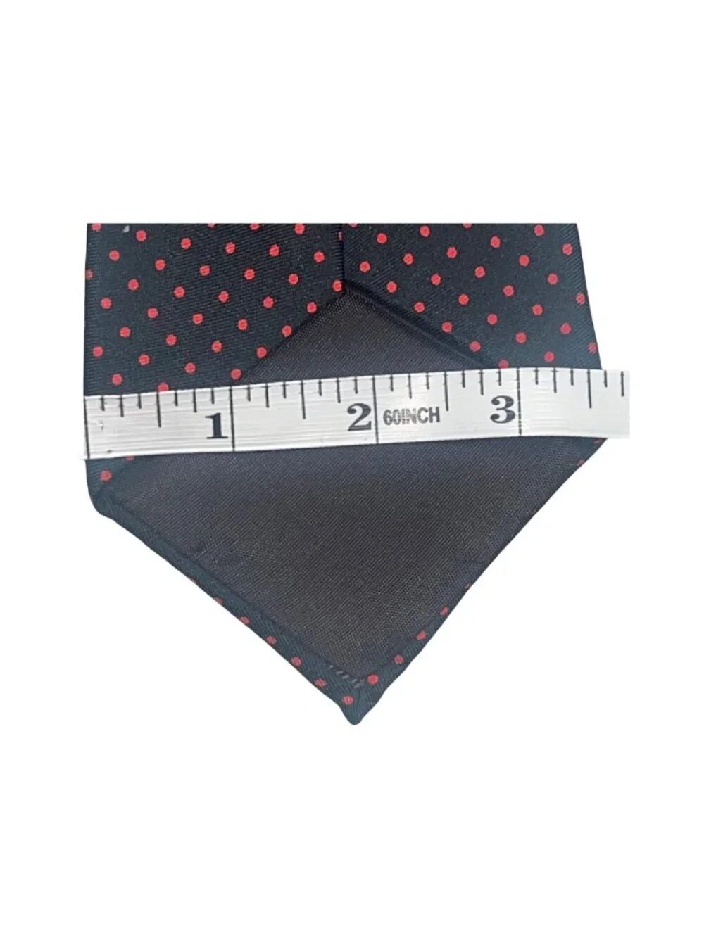 Hardy Amies London Silk Tie Black Red Polka Dot Classic Necktie Made in England